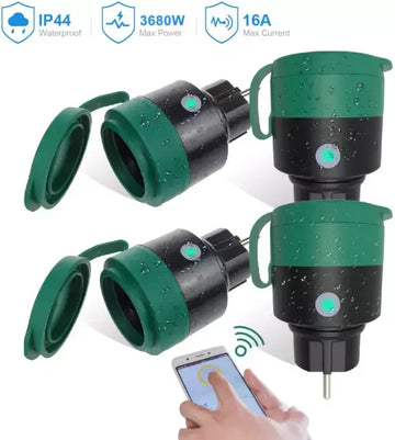 UCOMEN EU Outdoor WiFi Smart Plug Socket, Compatible with Alexa & Google Home, 16A 3680W (Pack of 4) - Imported from UK